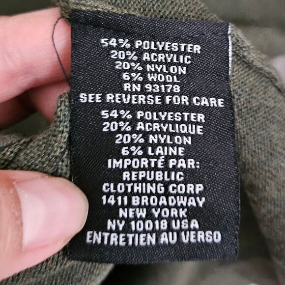 Magaschoni Sweater Mens XL Olive Heather Green Henley Wool Blend Collared NWT - Picture 5 of 10